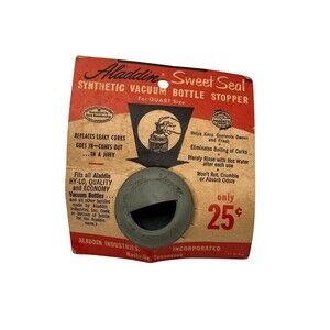 Vintage Aladdin Sweet Seal Rubber Vacuum Bottle Stopper 1 Qt New In Packaging